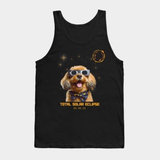 Total Solar Eclipse 2024 Cute Dog Wearing Solar Eclipse Glasses Tank Top